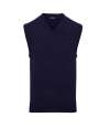 PR699 Premier Sleeveless Cotton Acrylic V Neck Sweater Navy colour image